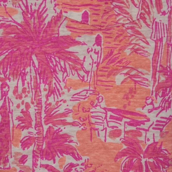 Lilly Pulitzer linen Duvel dolman sleeve top in "rule breakers" print - Picture 3 of 7